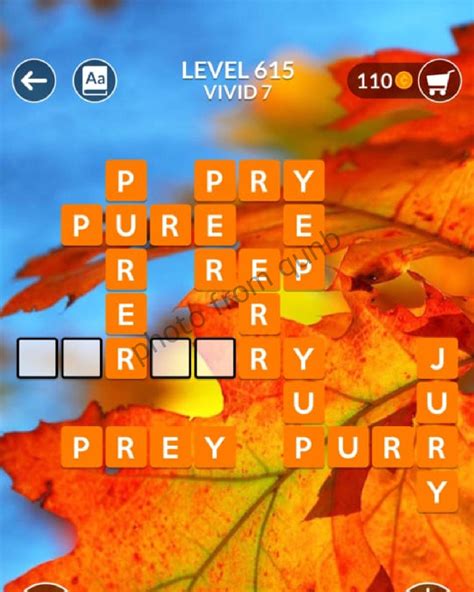 Wordscapes Level 615, Vivid 7 .